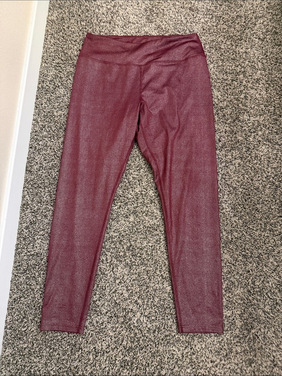tek gear Pants - Tek Gear Sparkly Burgandy Leggings XL